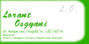 lorant osgyani business card